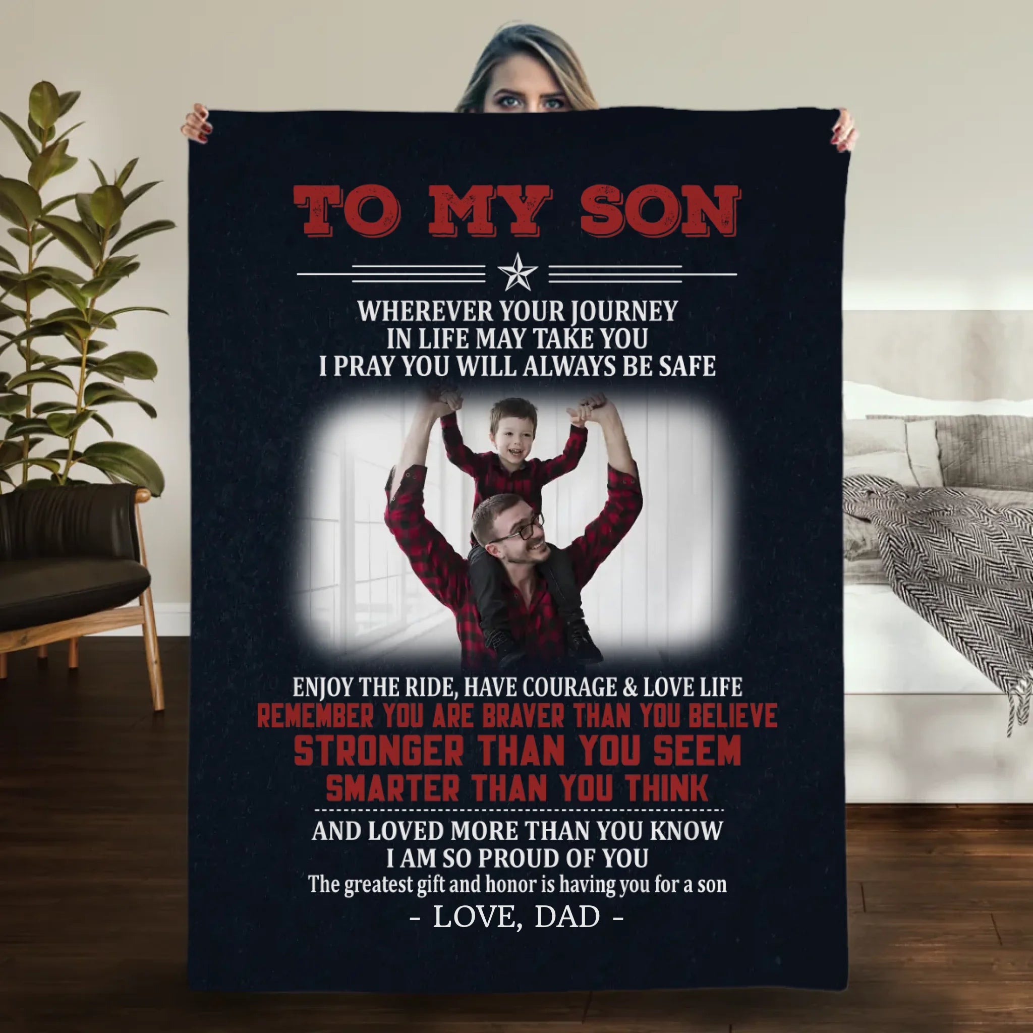To My Son Blanket – Heartfelt Gift from Dad for Any Occasion - 89Prints