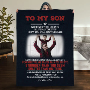 To My Son Blanket – Heartfelt Gift from Dad for Any Occasion - 89Prints
