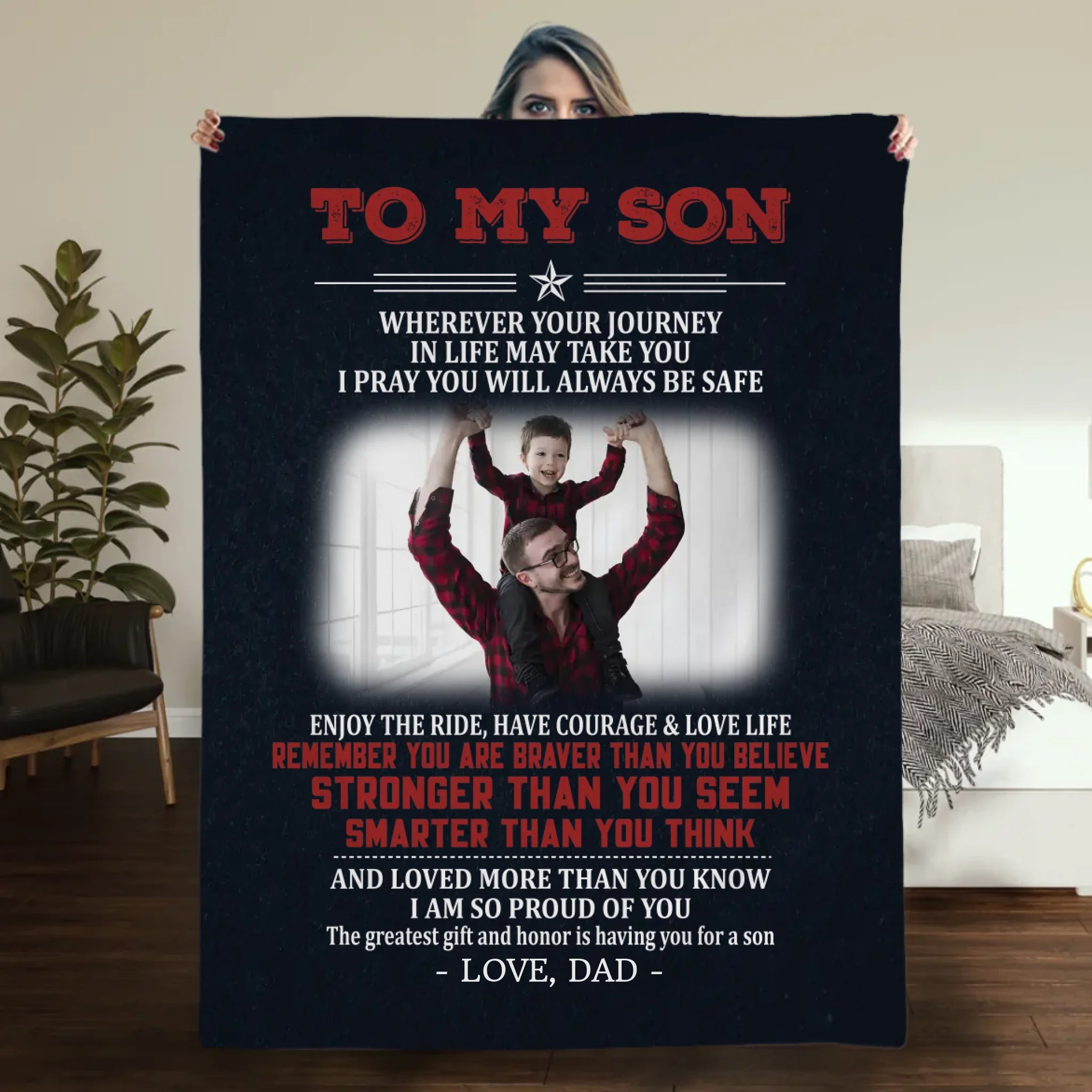 To My Son Blanket – Heartfelt Gift from Dad for Any Occasion - 89Prints