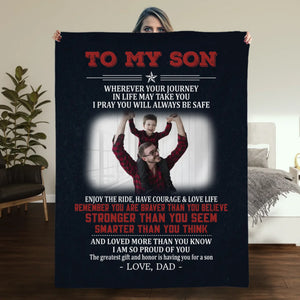 To My Son Blanket – Heartfelt Gift from Dad for Any Occasion - 89Prints