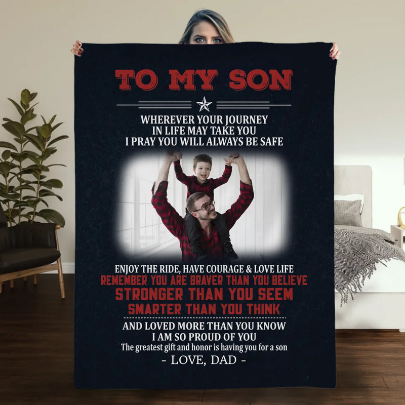 To My Son Blanket – Heartfelt Gift from Dad for Any Occasion - 89Prints