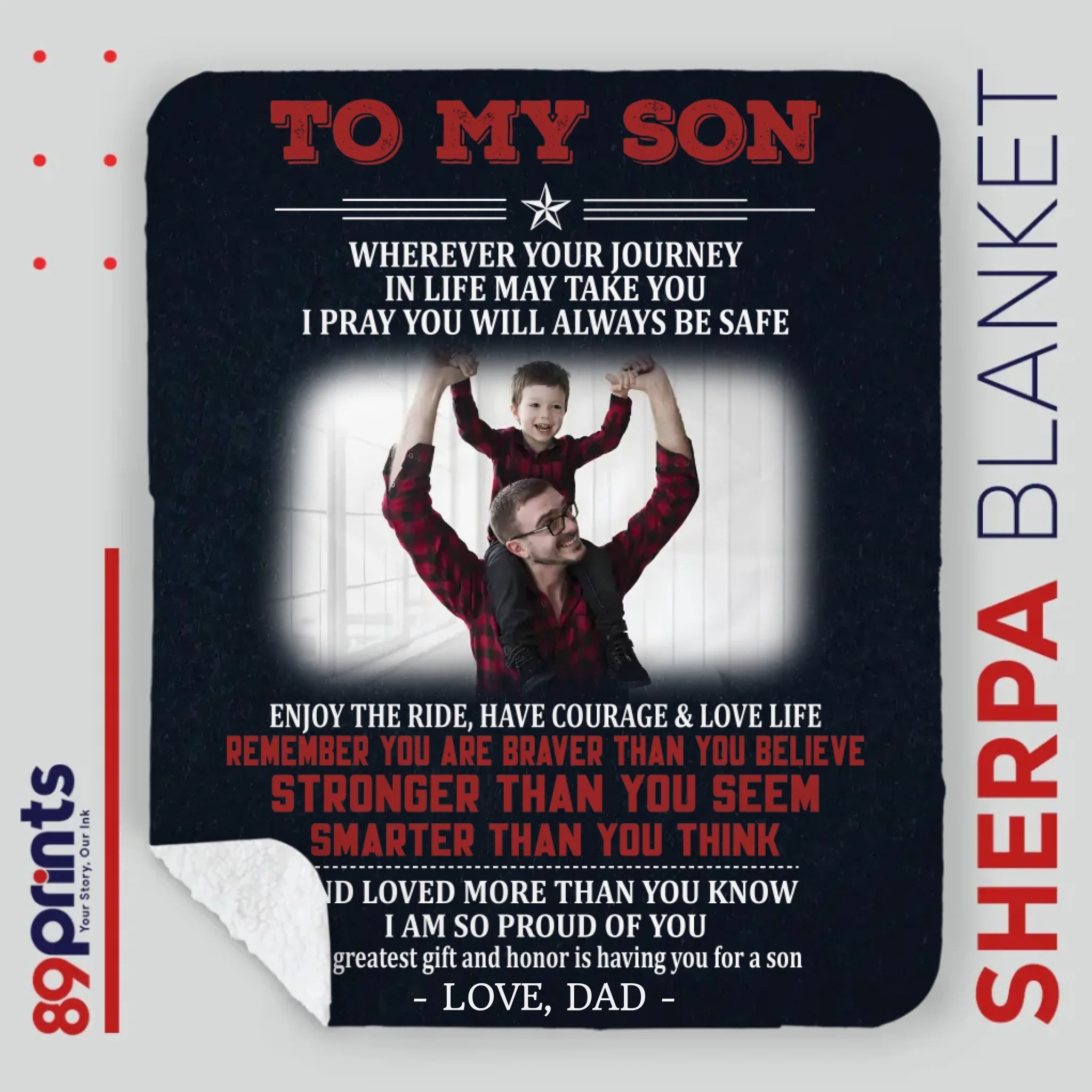 To My Son Blanket – Heartfelt Gift from Dad for Any Occasion - 89Prints