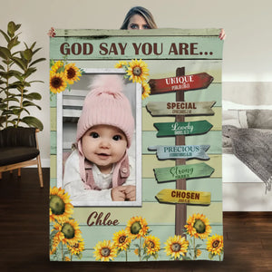 Personalized To My Son Blanket – God Says You Are Strong, Brave, Loved & Enough - 89Prints