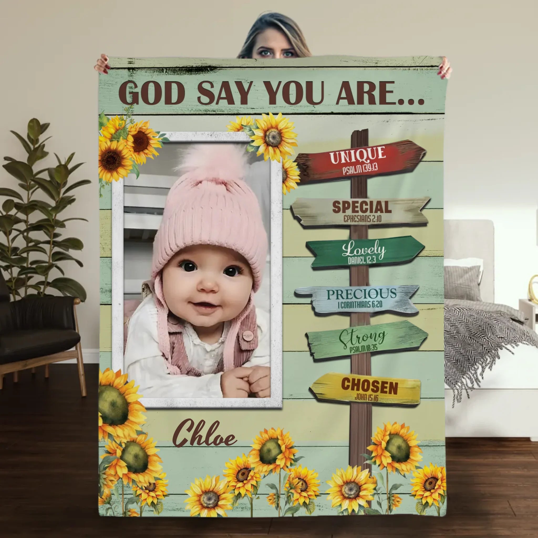 Personalized To My Son Blanket – God Says You Are Strong, Brave, Loved & Enough - 89Prints