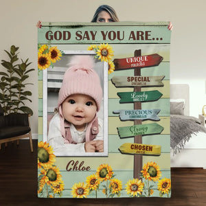 Personalized To My Son Blanket – God Says You Are Strong, Brave, Loved & Enough - 89Prints