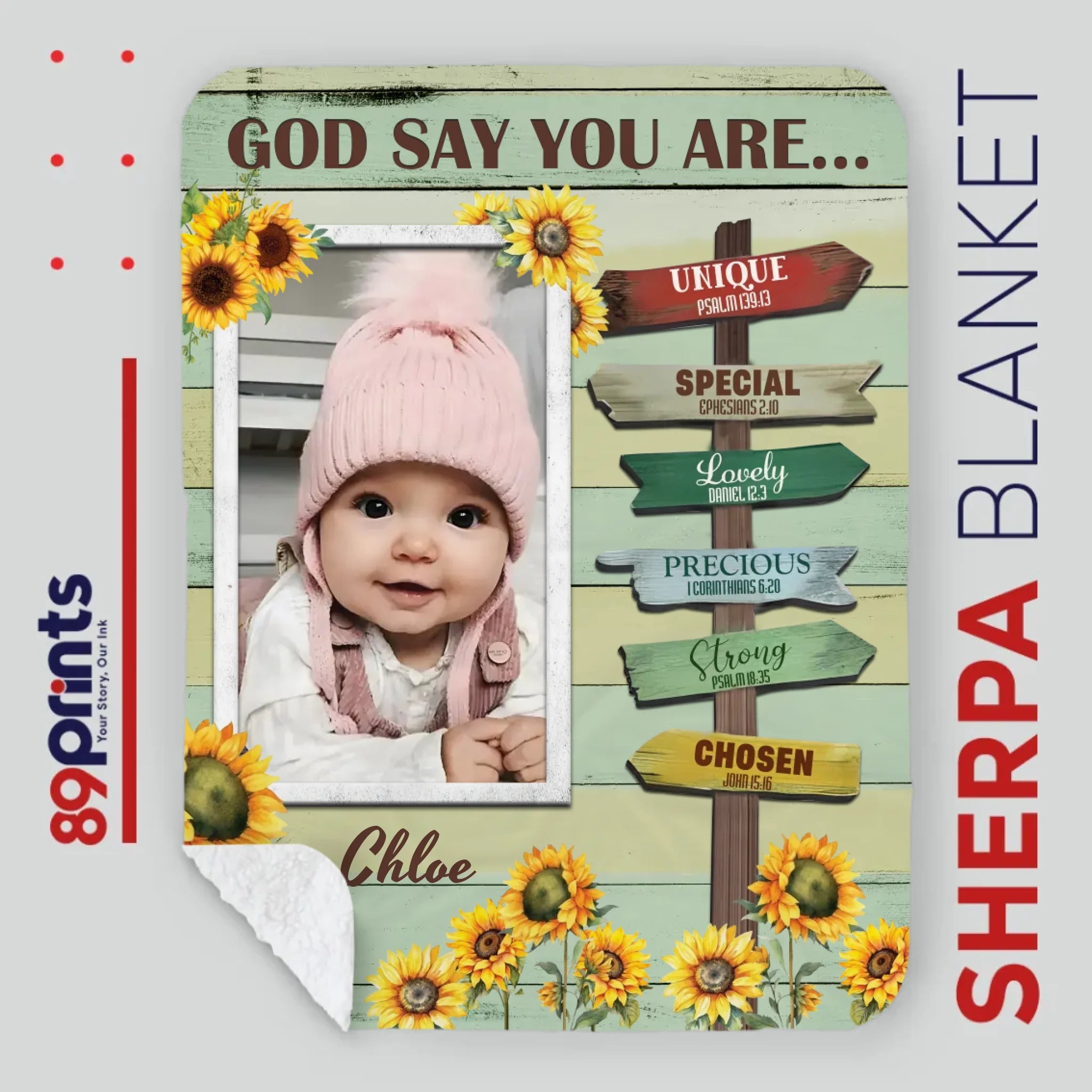 Personalized To My Son Blanket – God Says You Are Strong, Brave, Loved & Enough - 89Prints
