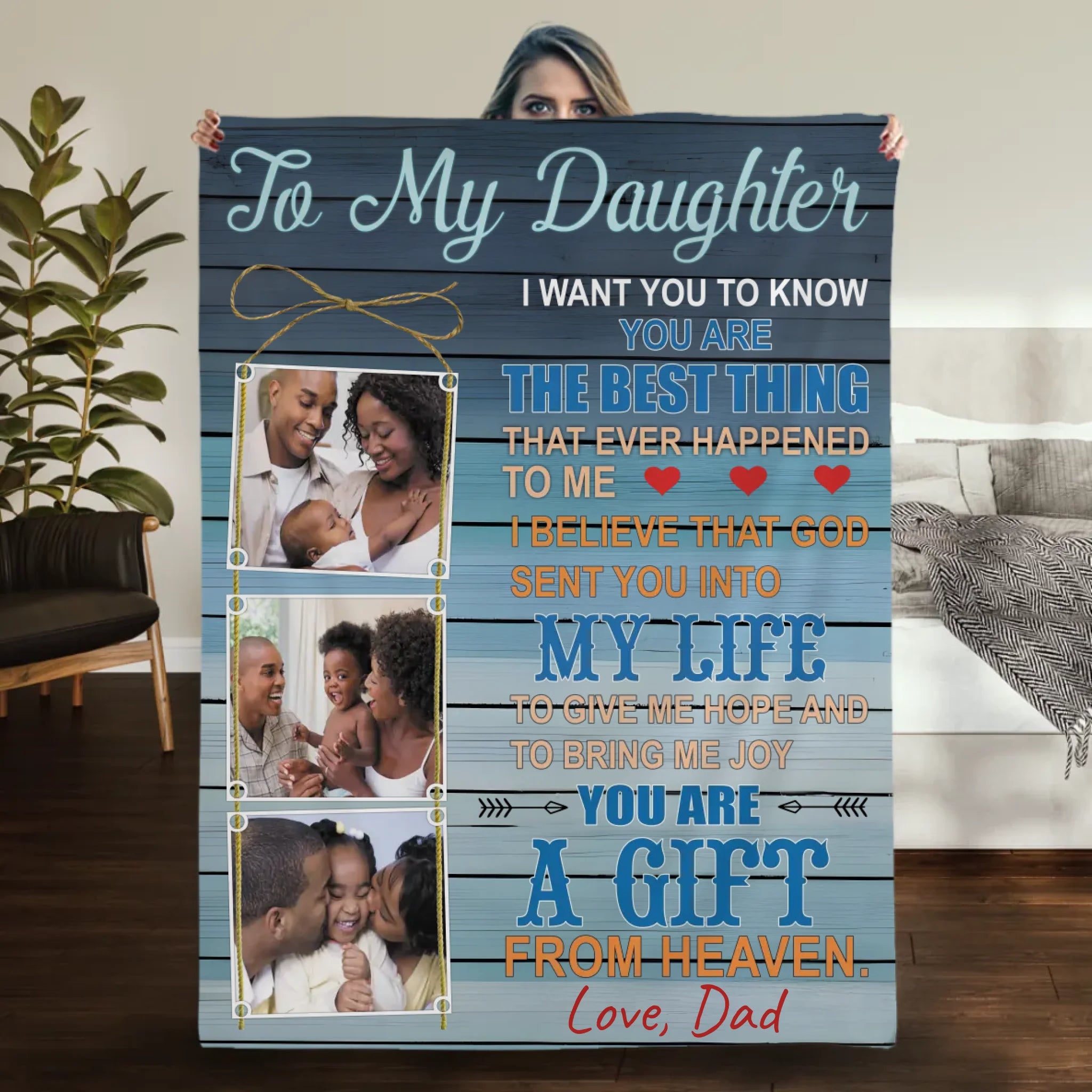 Personalized Blanket – To My Daughter, You Are My Sunshine - 89Prints