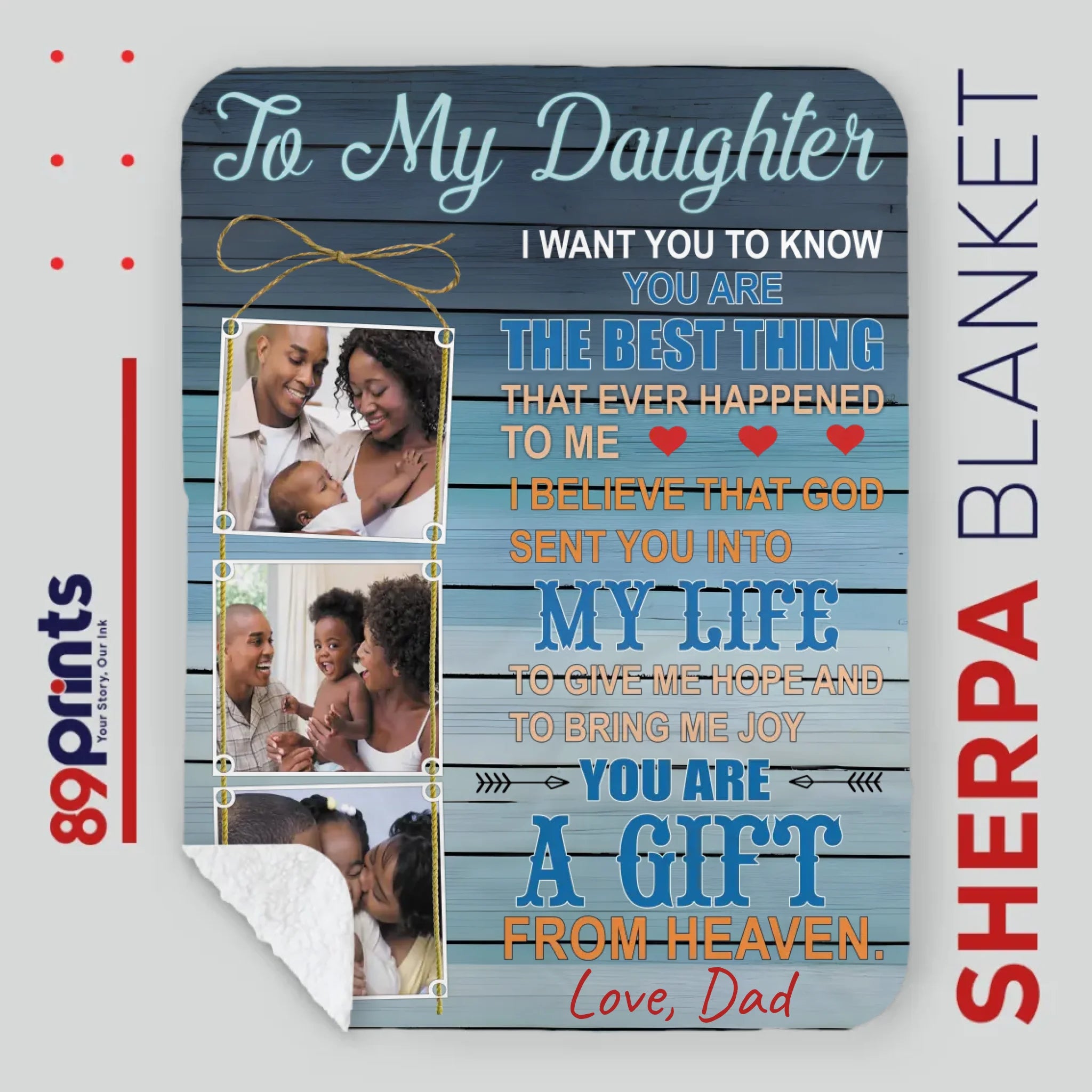 Personalized Blanket – To My Daughter, You Are My Sunshine - 89Prints