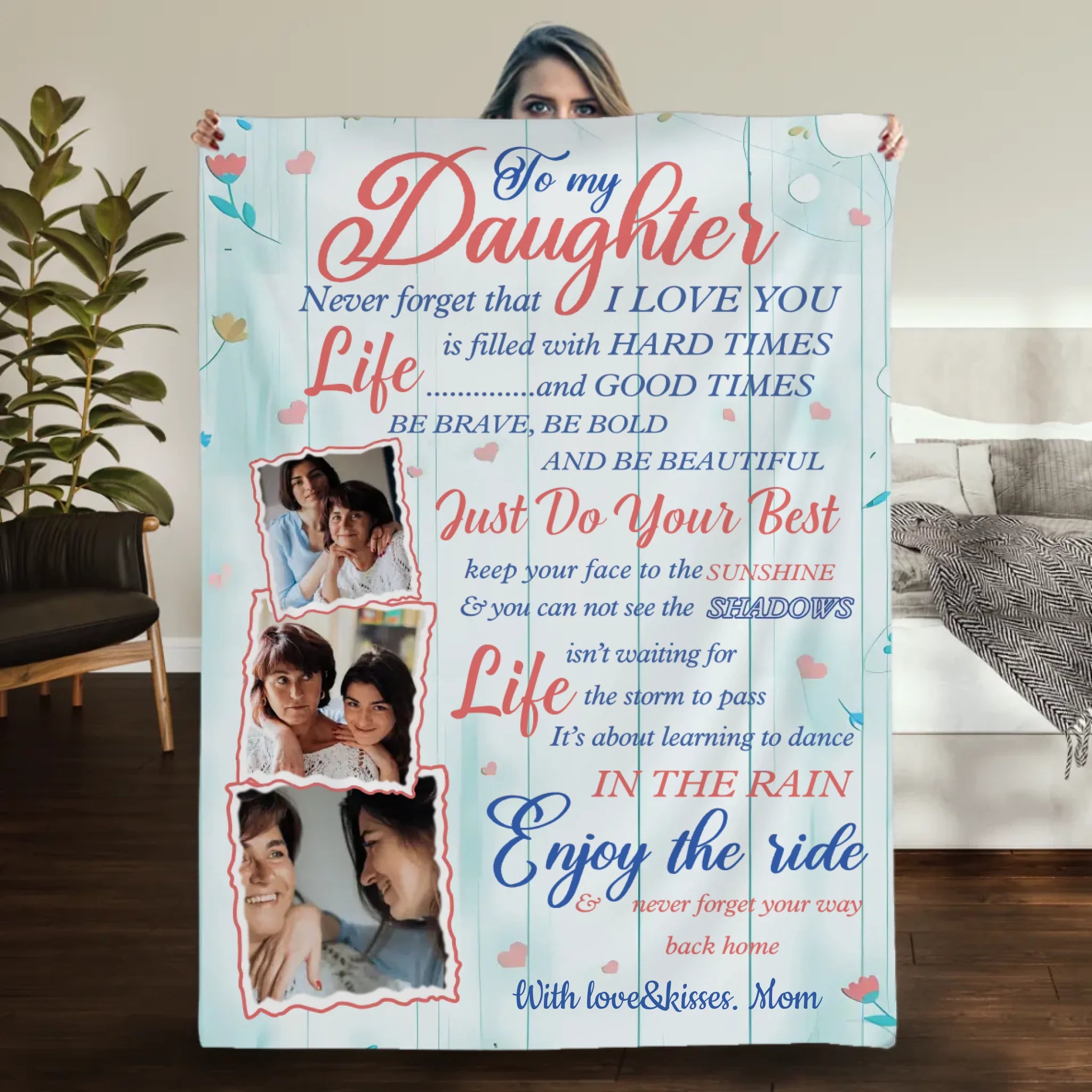To My Daughter – Personalized Blanket Full of Life Lessons and Love - 89Prints