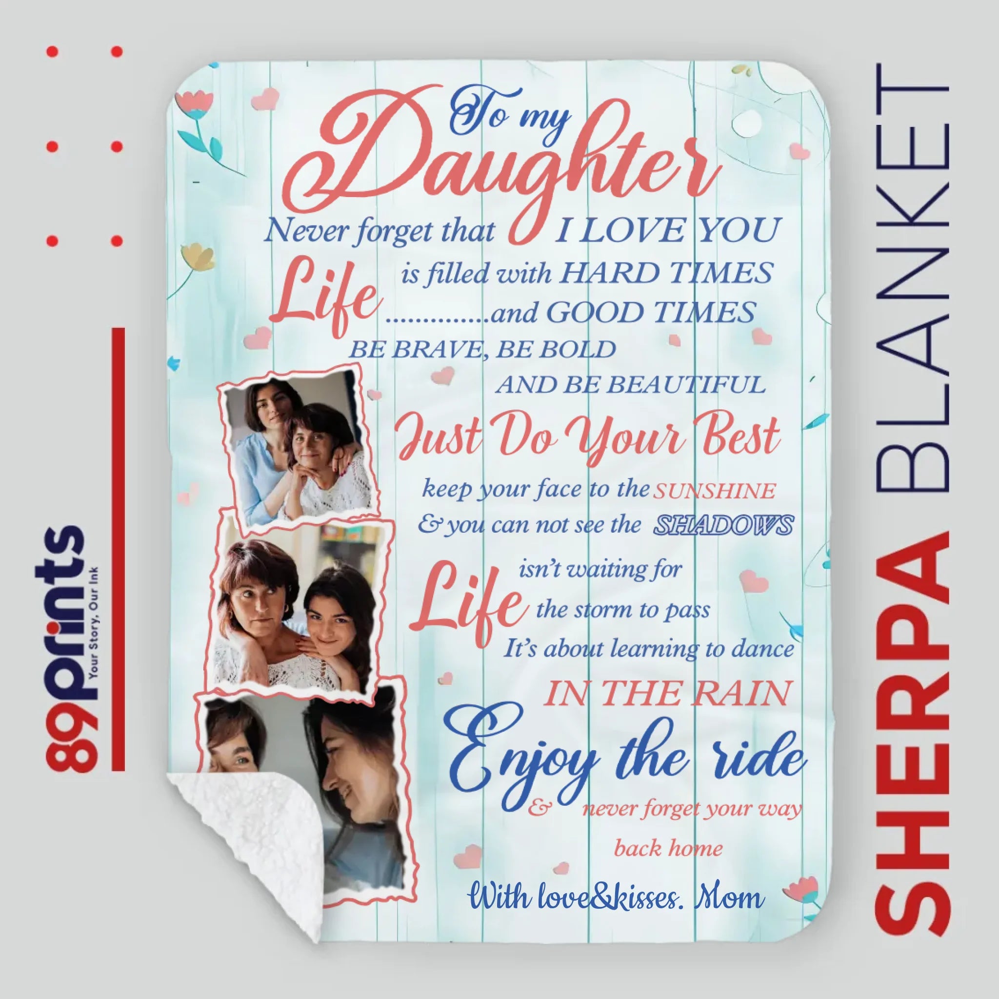 To My Daughter – Personalized Blanket Full of Life Lessons and Love - 89Prints