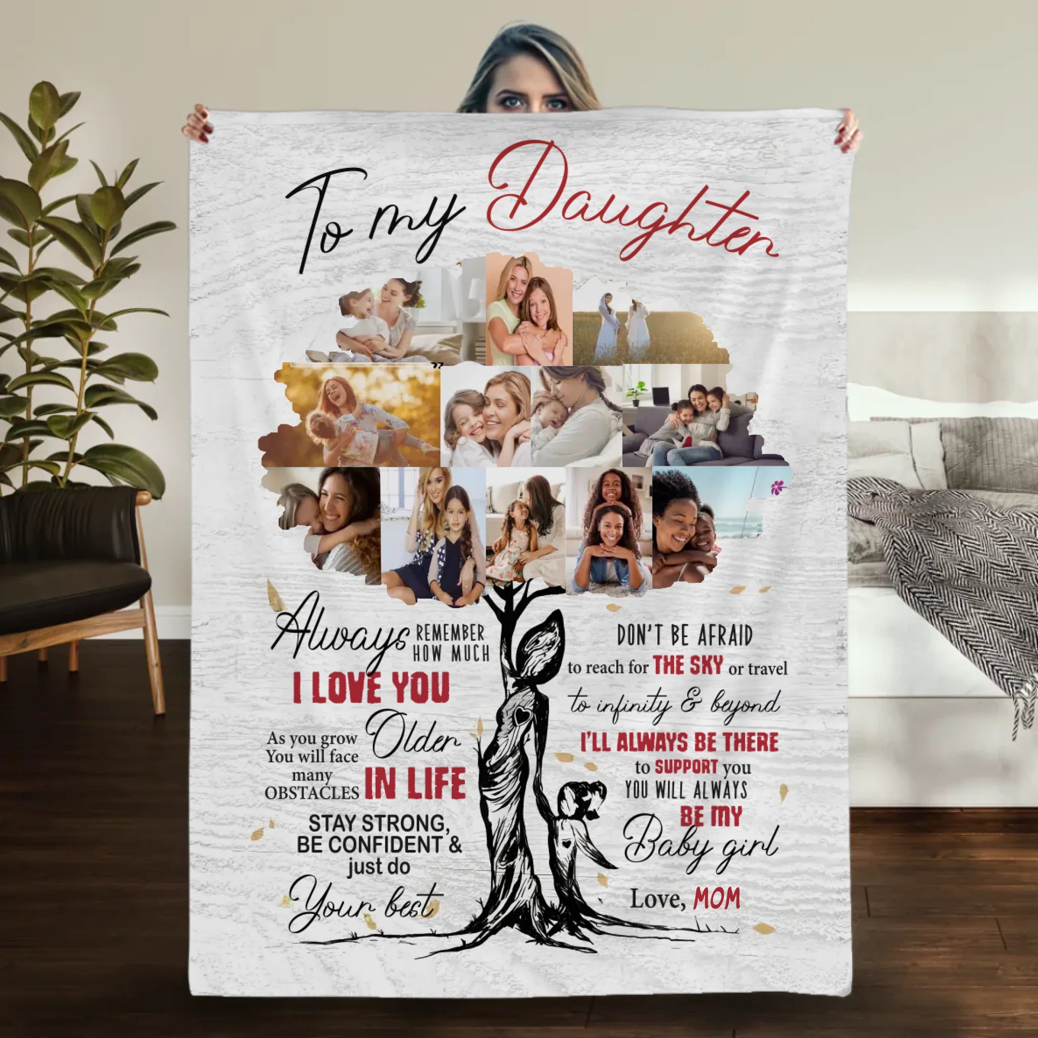 Personalized Blanket – A Loving Message from Mom to Daughter - 89Prints