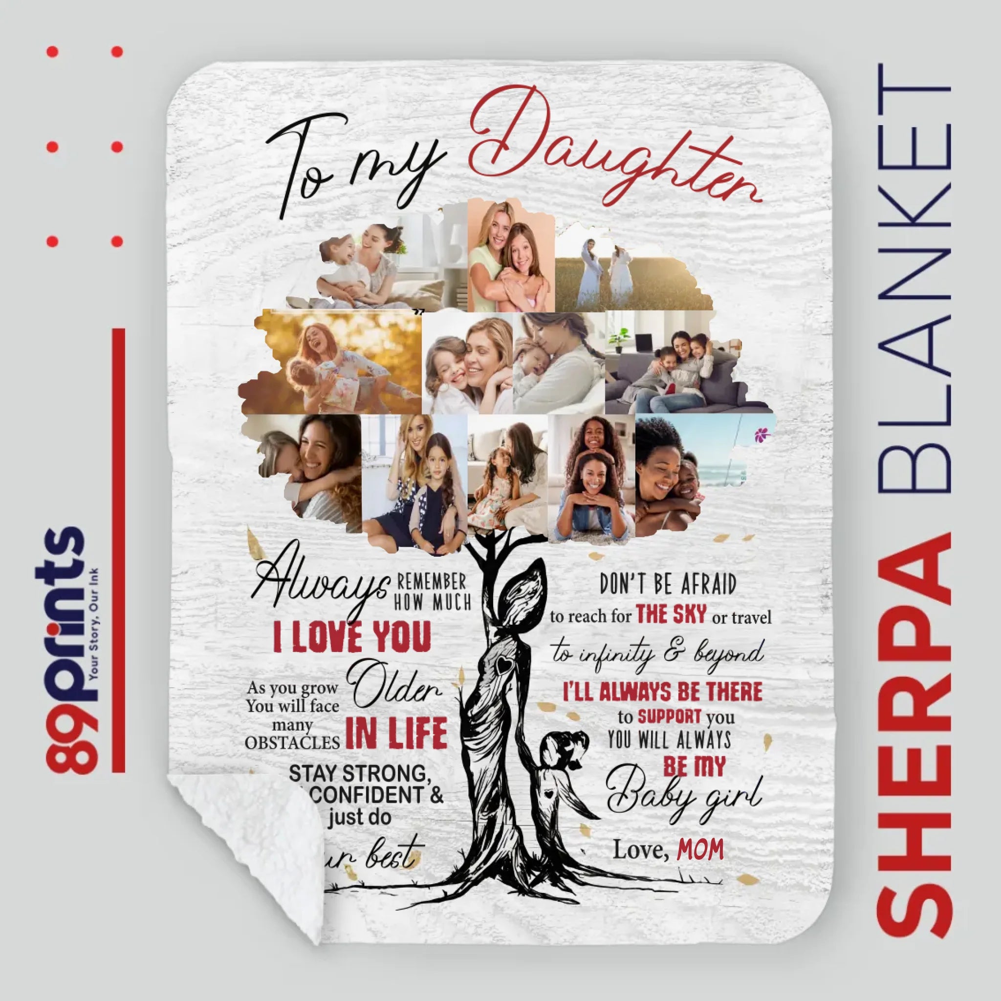 Personalized Blanket – A Loving Message from Mom to Daughter - 89Prints