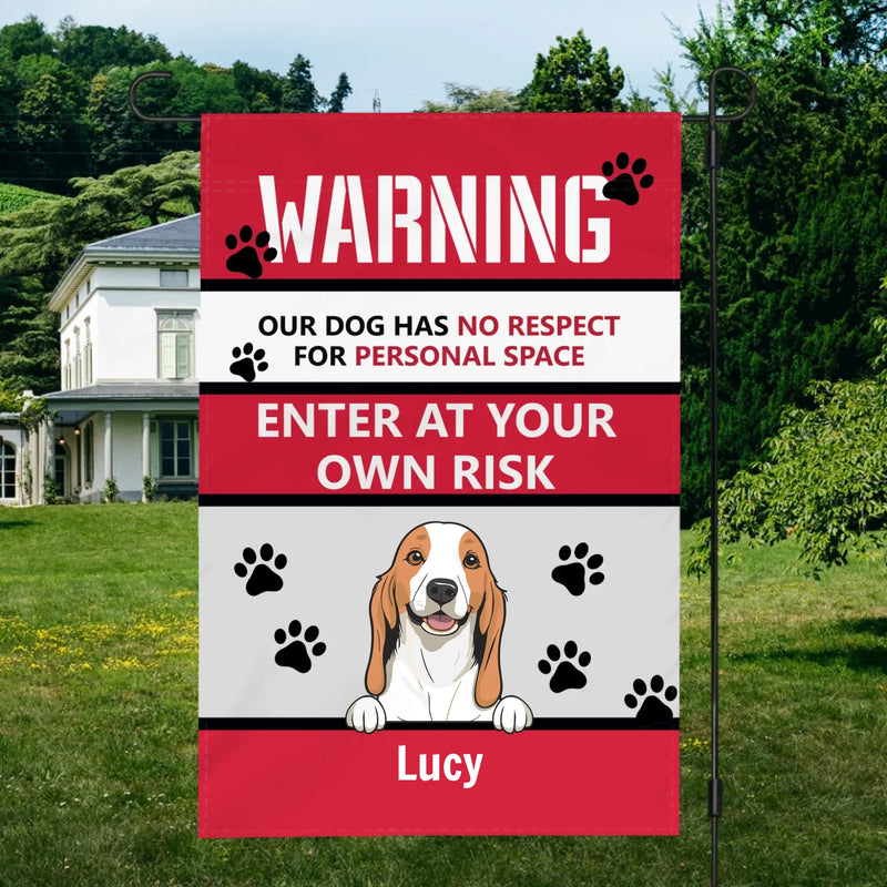 Personalized Dog Flag Warning Sign – Choose from Dog Icons by 89Prints