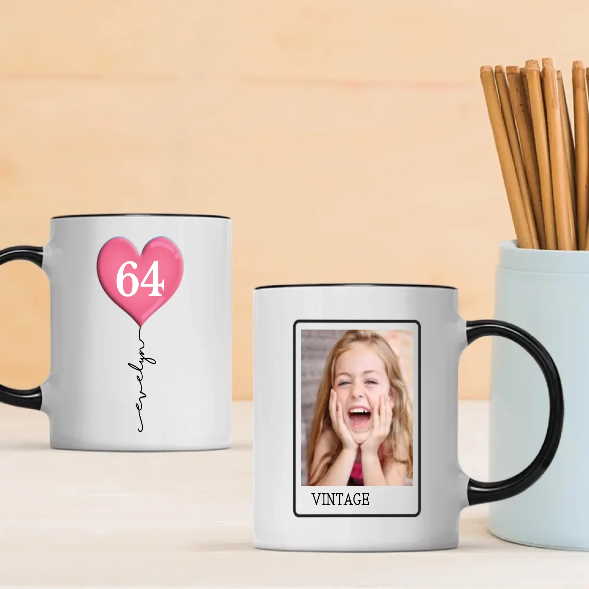Personalized 64th Birthday Mug – Custom Photo Gift for 64 Year Old Mom or Dad – 89Prints
