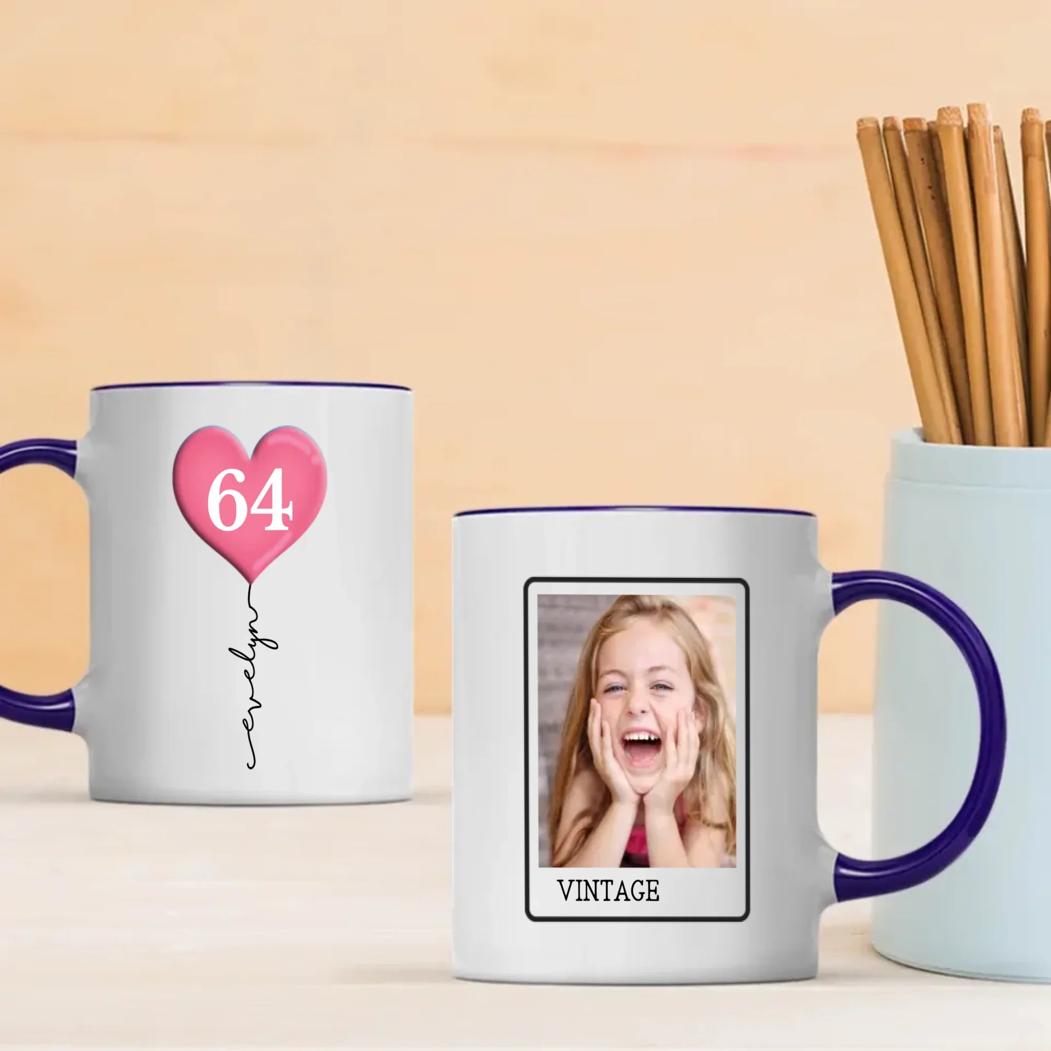 Personalized 64th Birthday Mug – Custom Photo Gift for 64 Year Old Mom or Dad – 89Prints