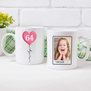 Personalized 64th Birthday Mug – Custom Photo Gift for 64 Year Old Mom or Dad – 89Prints