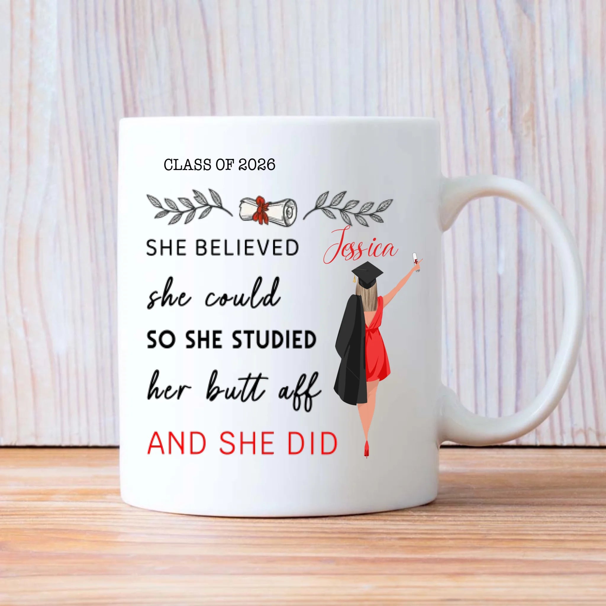 Custom Graduation Mug – Personalized Gift with Words of Pride & Success | 89Prints