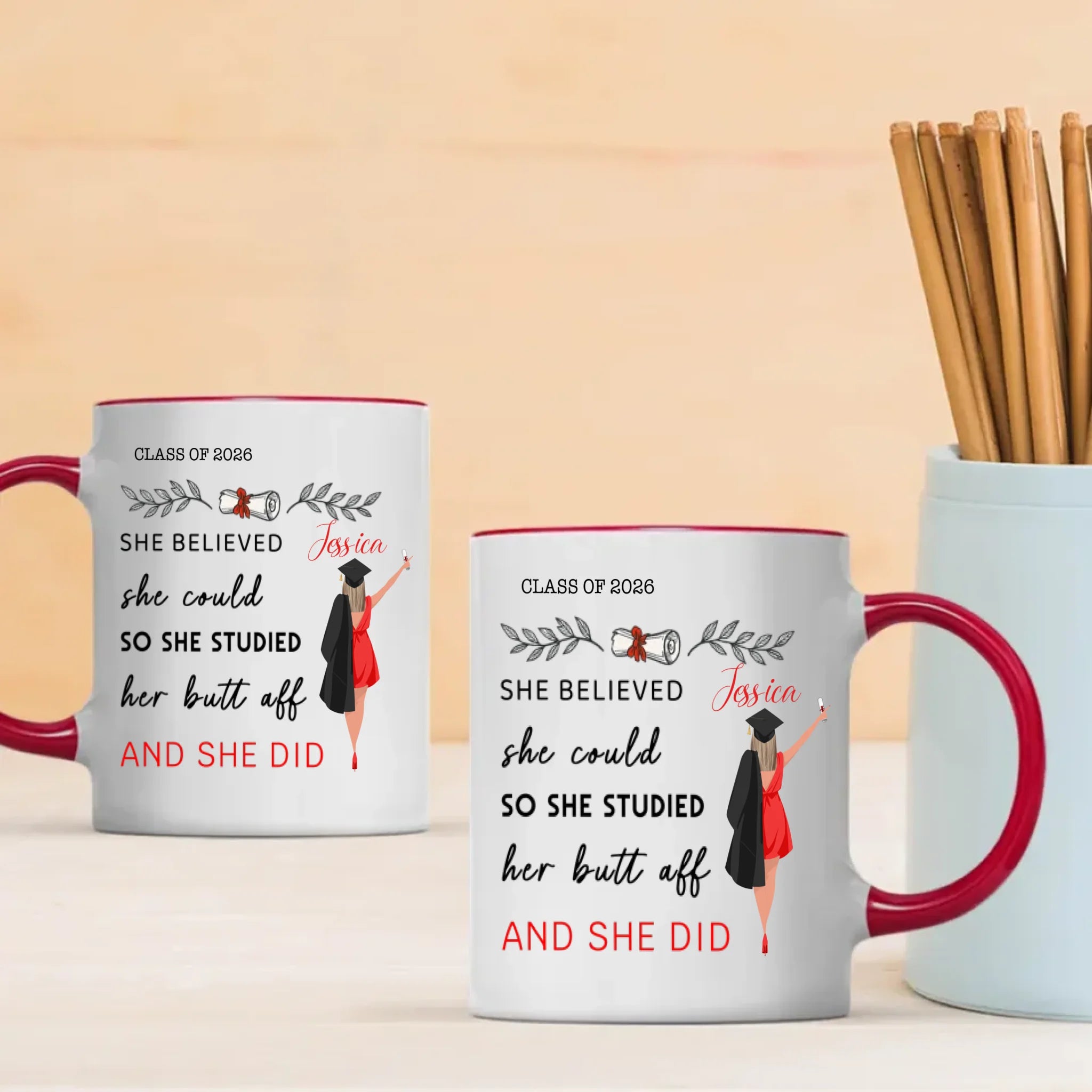 Custom Graduation Mug – Personalized Gift with Words of Pride & Success | 89Prints