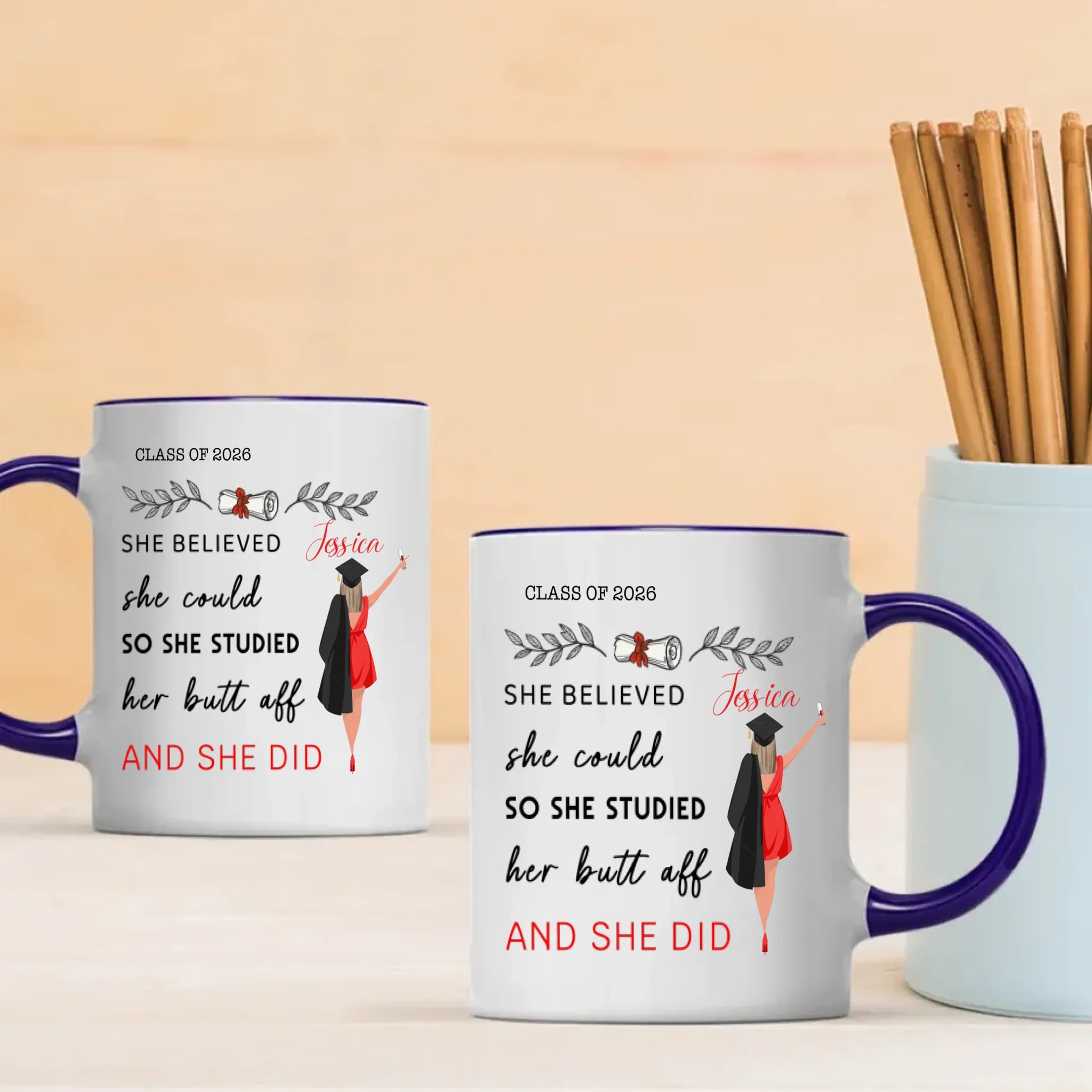Custom Graduation Mug – Personalized Gift with Words of Pride & Success | 89Prints
