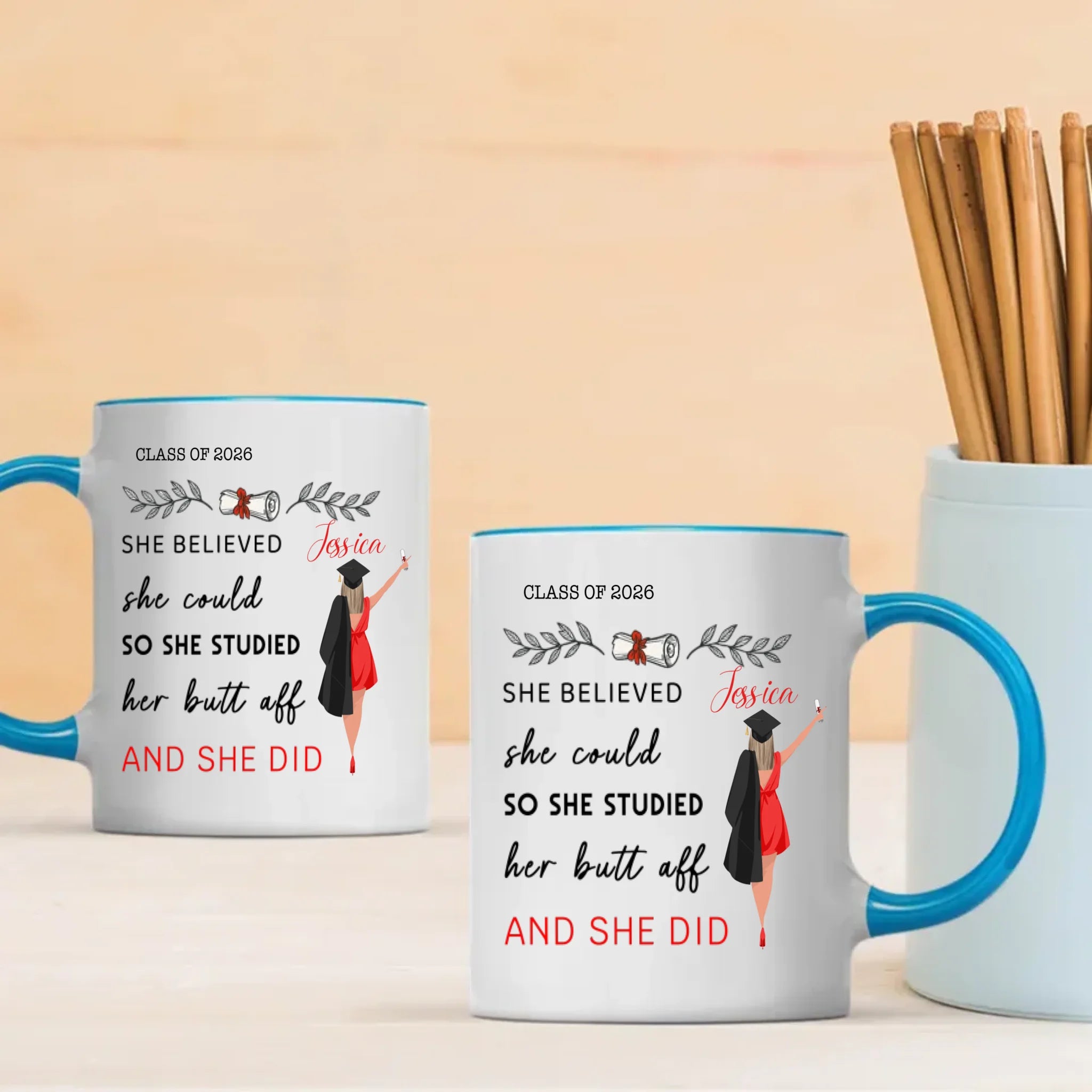 Custom Graduation Mug – Personalized Gift with Words of Pride & Success | 89Prints