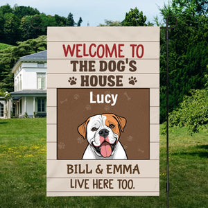 Welcome to the Dogs’ House Flag – Personalized Icons & Names by 89Prints
