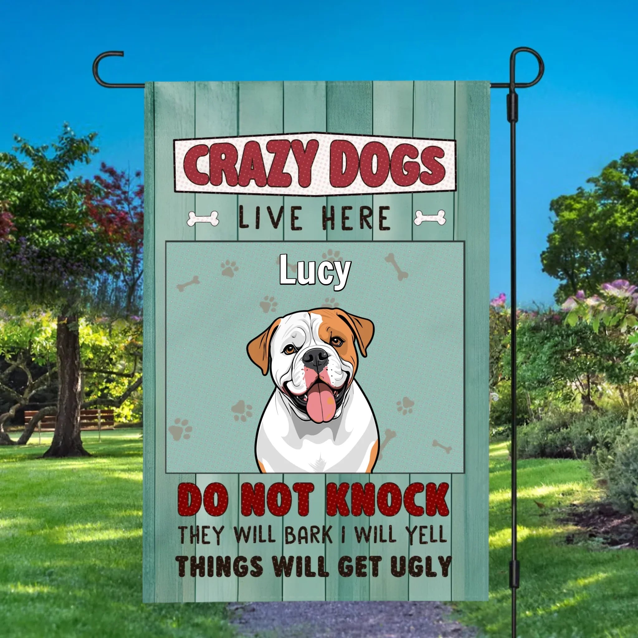 Crazy Dogs Live Here Flag – Customize Icons and Names with 89Prints