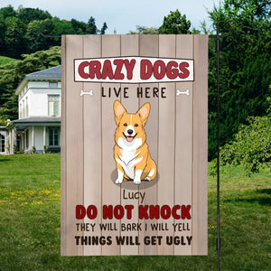 Personalize with Your Dogs’ Names at 89Prints | Crazy Dogs Live Here Flag