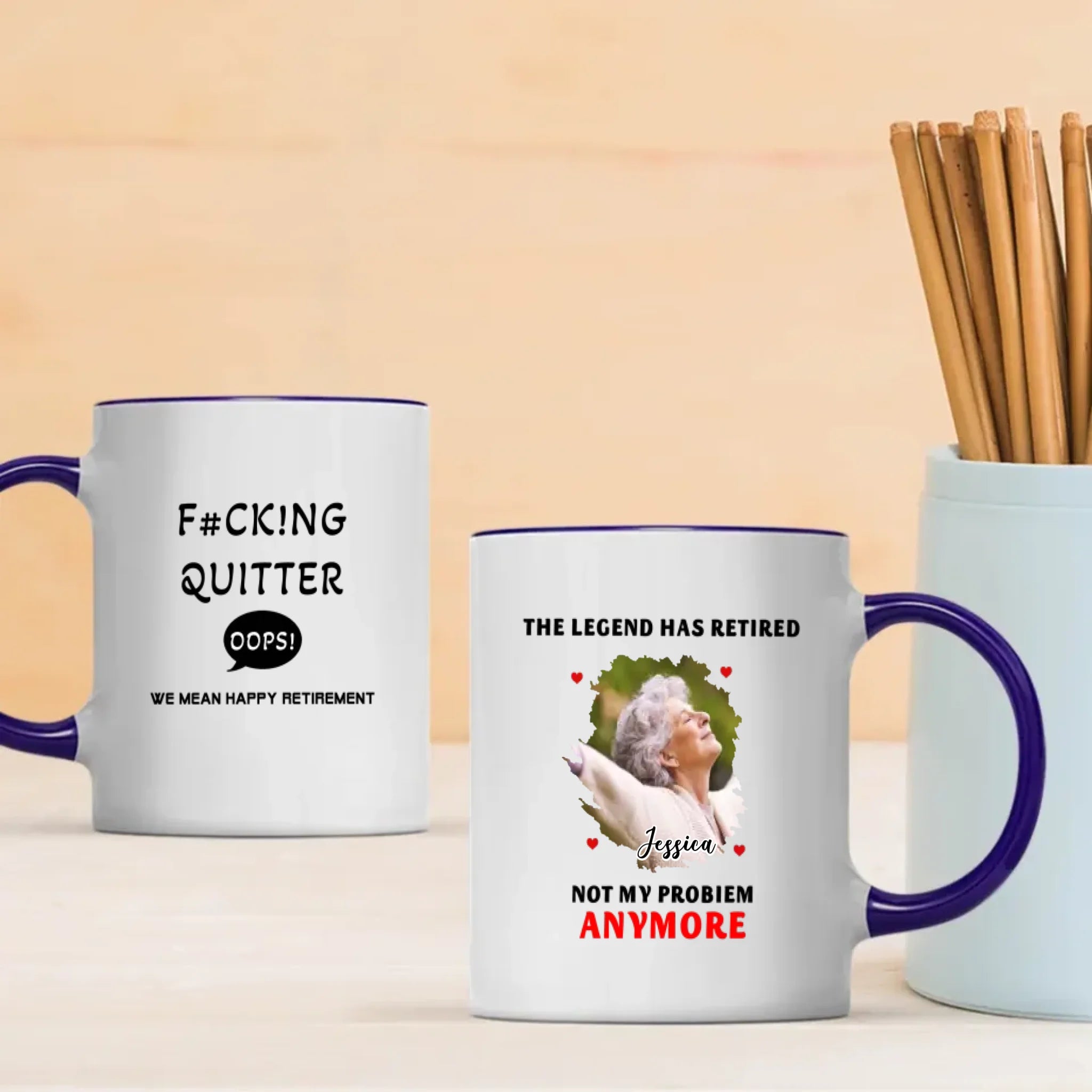 Funny Retirement Mug – “F#CK!NG QUITTER… OOPS! WE MEAN HAPPY RETIREMENT” - 89Prints