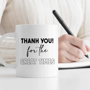 Retirement Mug Gift “Thank You for the Great Time” Wishing Happiness and Joy - 89Prints