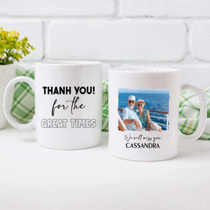 Retirement Mug Gift “Thank You for the Great Time” Wishing Happiness and Joy - 89Prints
