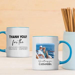 Retirement Mug Gift “Thank You for the Great Time” Wishing Happiness and Joy - 89Prints
