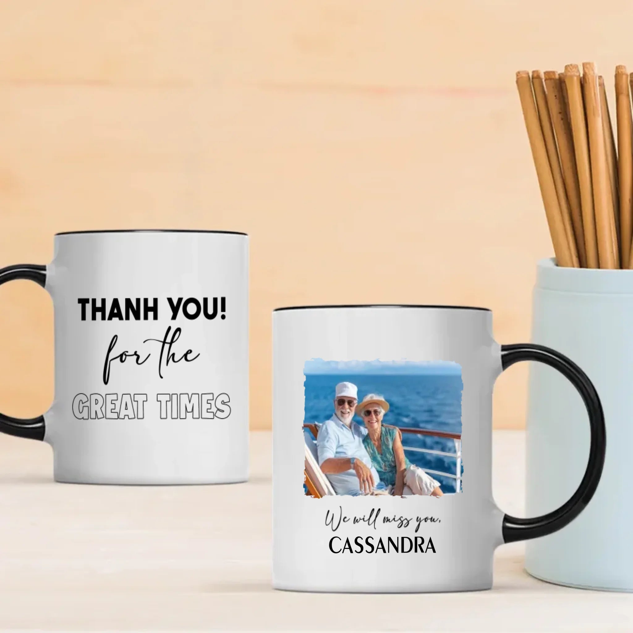 Retirement Mug Gift “Thank You for the Great Time” Wishing Happiness and Joy - 89Prints