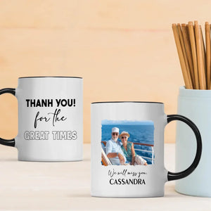 Retirement Mug Gift “Thank You for the Great Time” Wishing Happiness and Joy - 89Prints