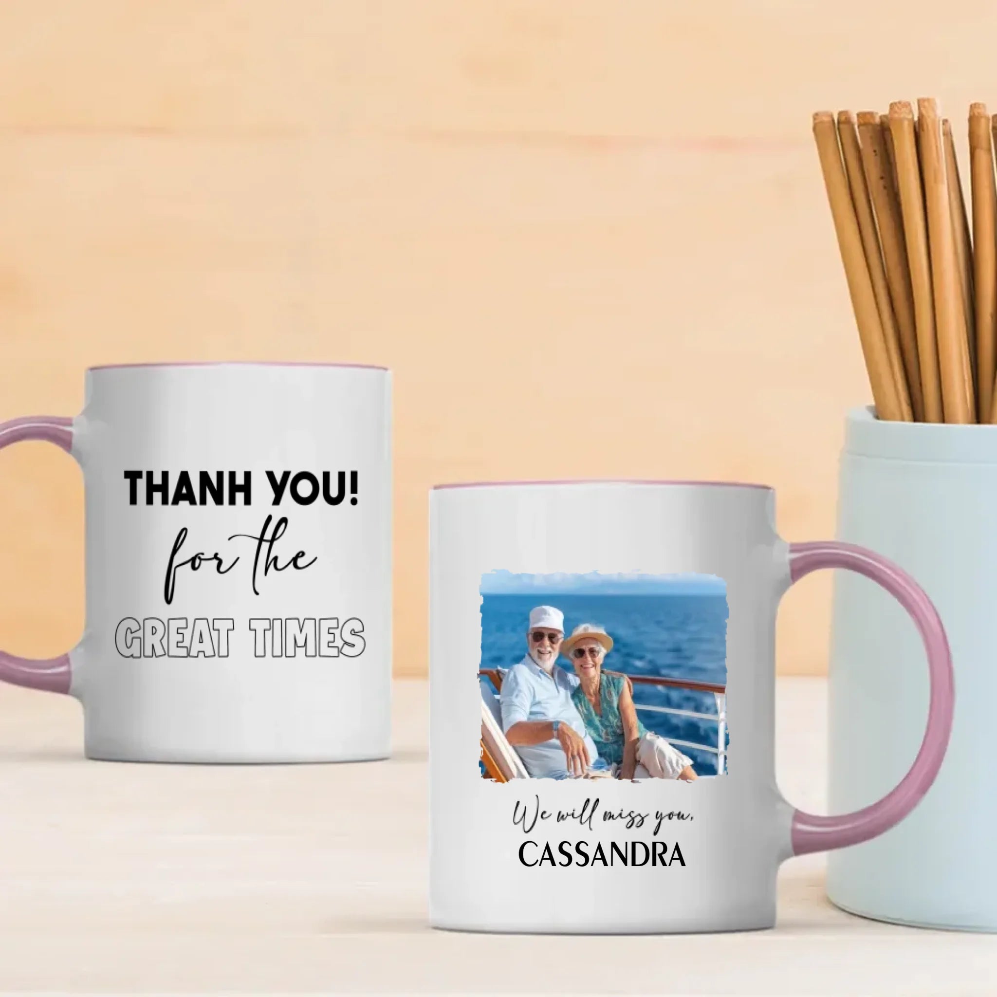 Retirement Mug Gift “Thank You for the Great Time” Wishing Happiness and Joy - 89Prints