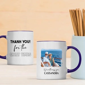 Retirement Mug Gift “Thank You for the Great Time” Wishing Happiness and Joy - 89Prints