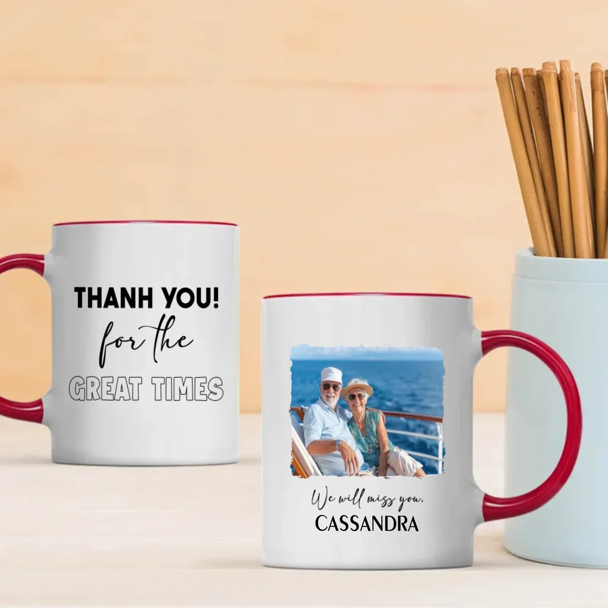 Retirement Mug Gift “Thank You for the Great Time” Wishing Happiness and Joy - 89Prints