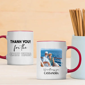 Retirement Mug Gift “Thank You for the Great Time” Wishing Happiness and Joy - 89Prints