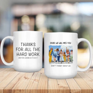 Personalized Retirement Mug Gift – “Thank You for All the Hard Work” Custom Design Mug – 89Prints