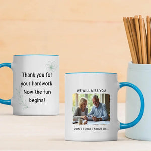 Personalized Retirement Mug Gift – “We Will Miss You” Custom Name & Photo Mug – 89Prints