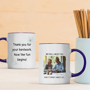 Personalized Retirement Mug Gift – “We Will Miss You” Custom Name & Photo Mug – 89Prints