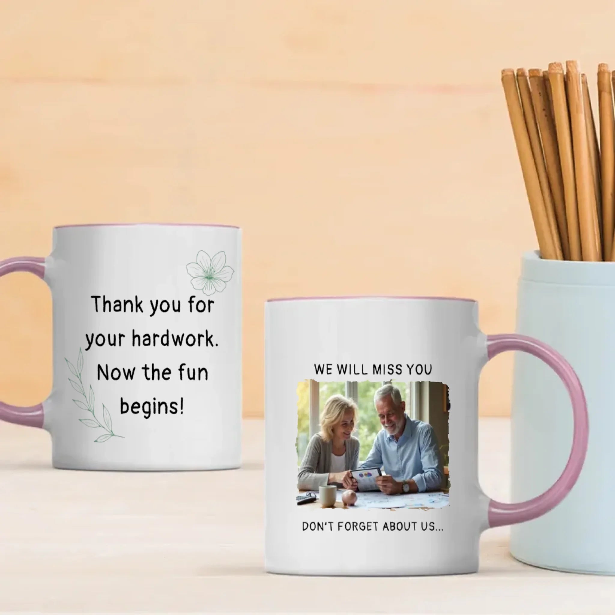Personalized Retirement Mug Gift – “We Will Miss You” Custom Name & Photo Mug – 89Prints
