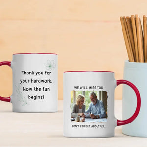 Personalized Retirement Mug Gift – “We Will Miss You” Custom Name & Photo Mug – 89Prints