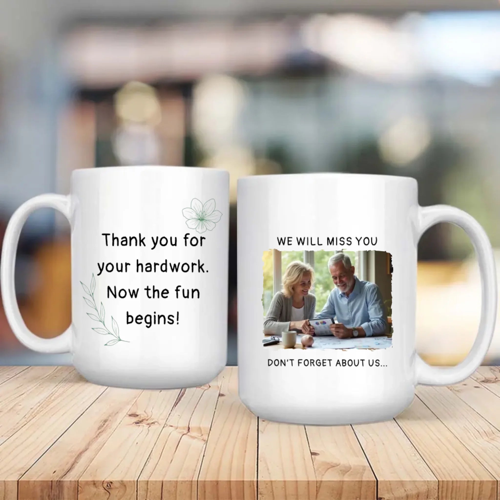 Personalized Retirement Mug Gift – “We Will Miss You” Custom Name & Photo Mug – 89Prints
