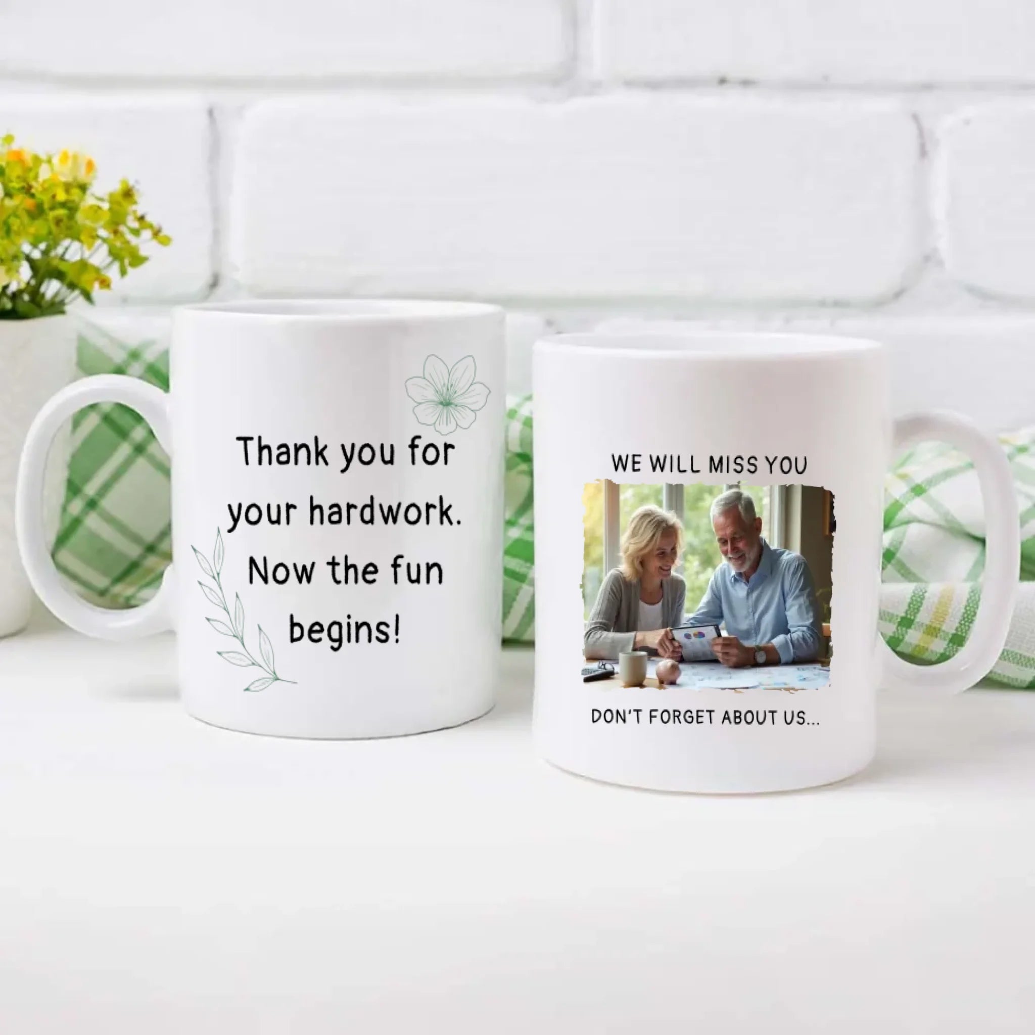 Personalized Retirement Mug Gift – “We Will Miss You” Custom Name & Photo Mug – 89Prints