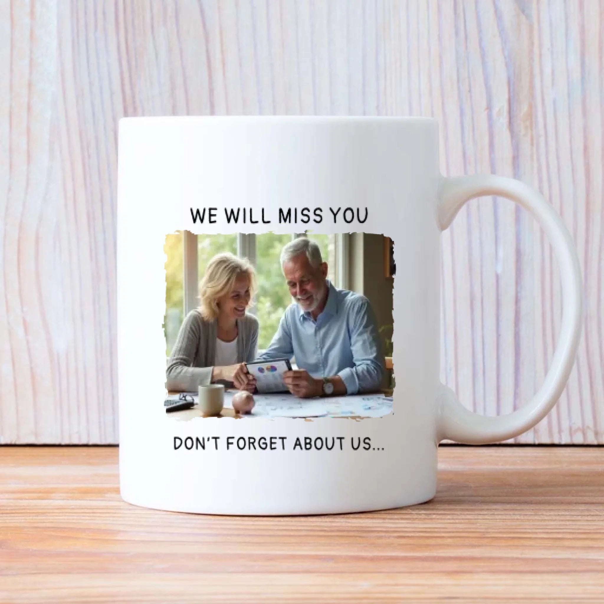Personalized Retirement Mug Gift – “We Will Miss You” Custom Name & Photo Mug – 89Prints