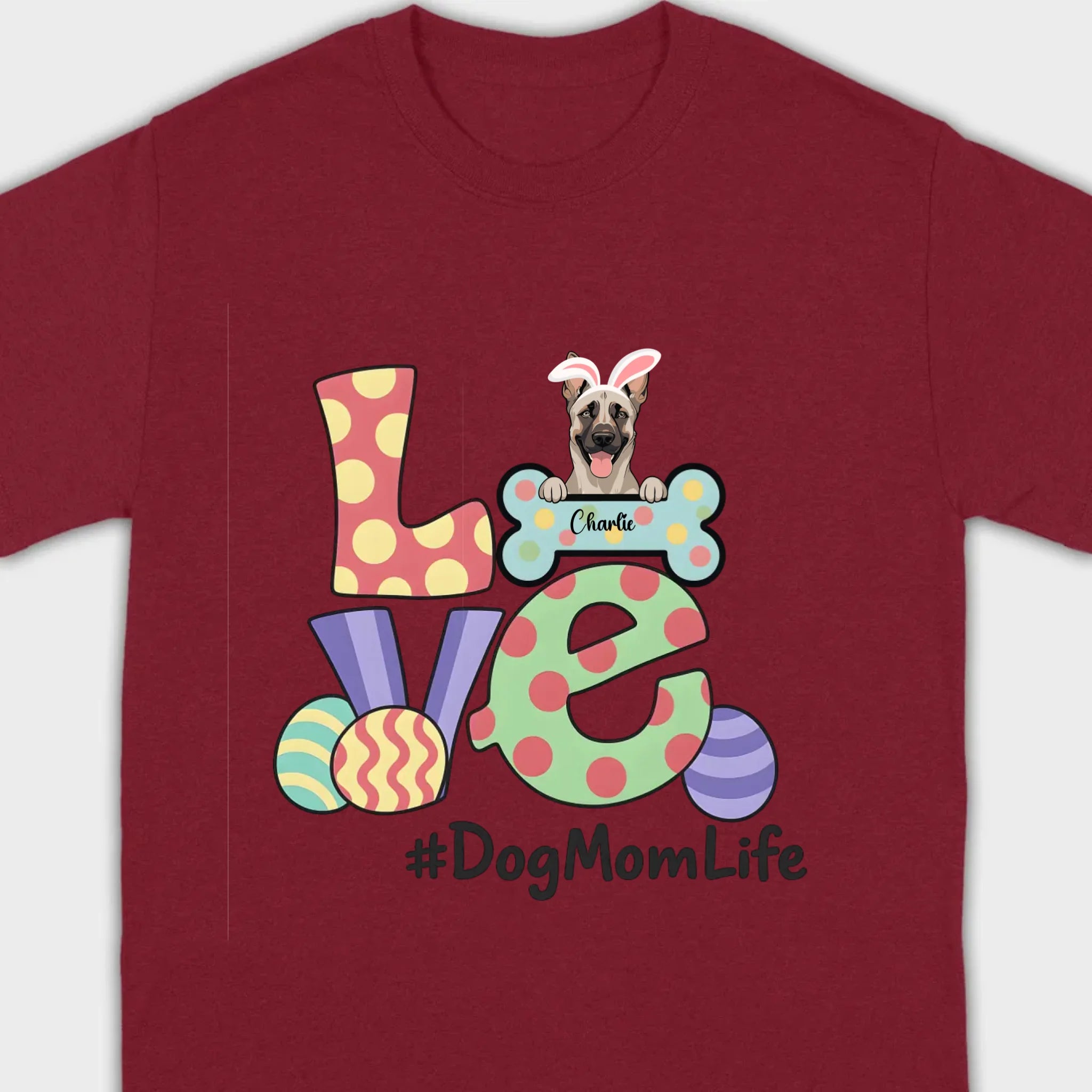 Easter Dog Lover Apparel – “Love” Tee for Happy Moms - 89Prints