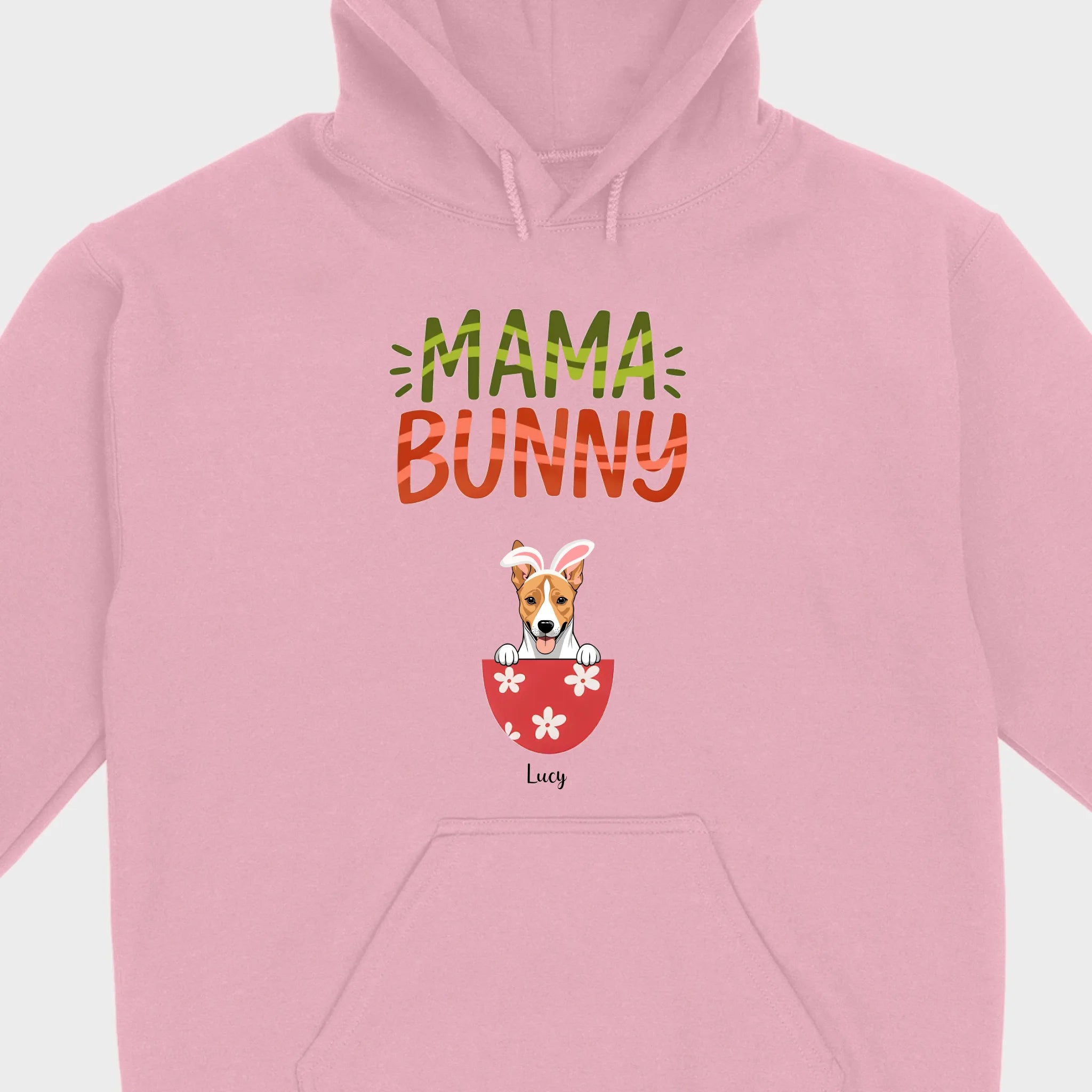 “Mama Bunny” Hoodie with Cute Dog Print – Comfy Pullover for Dog Lovers - 89Prints