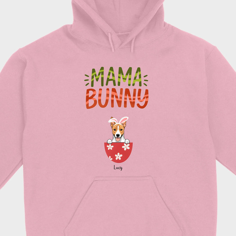 “Mama Bunny” Hoodie with Cute Dog Print – Comfy Pullover for Dog Lovers - 89Prints