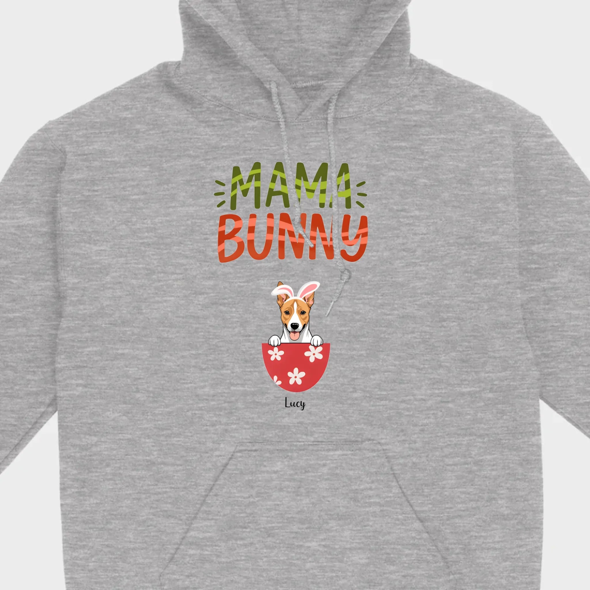 “Mama Bunny” Hoodie with Cute Dog Print – Comfy Pullover for Dog Lovers - 89Prints