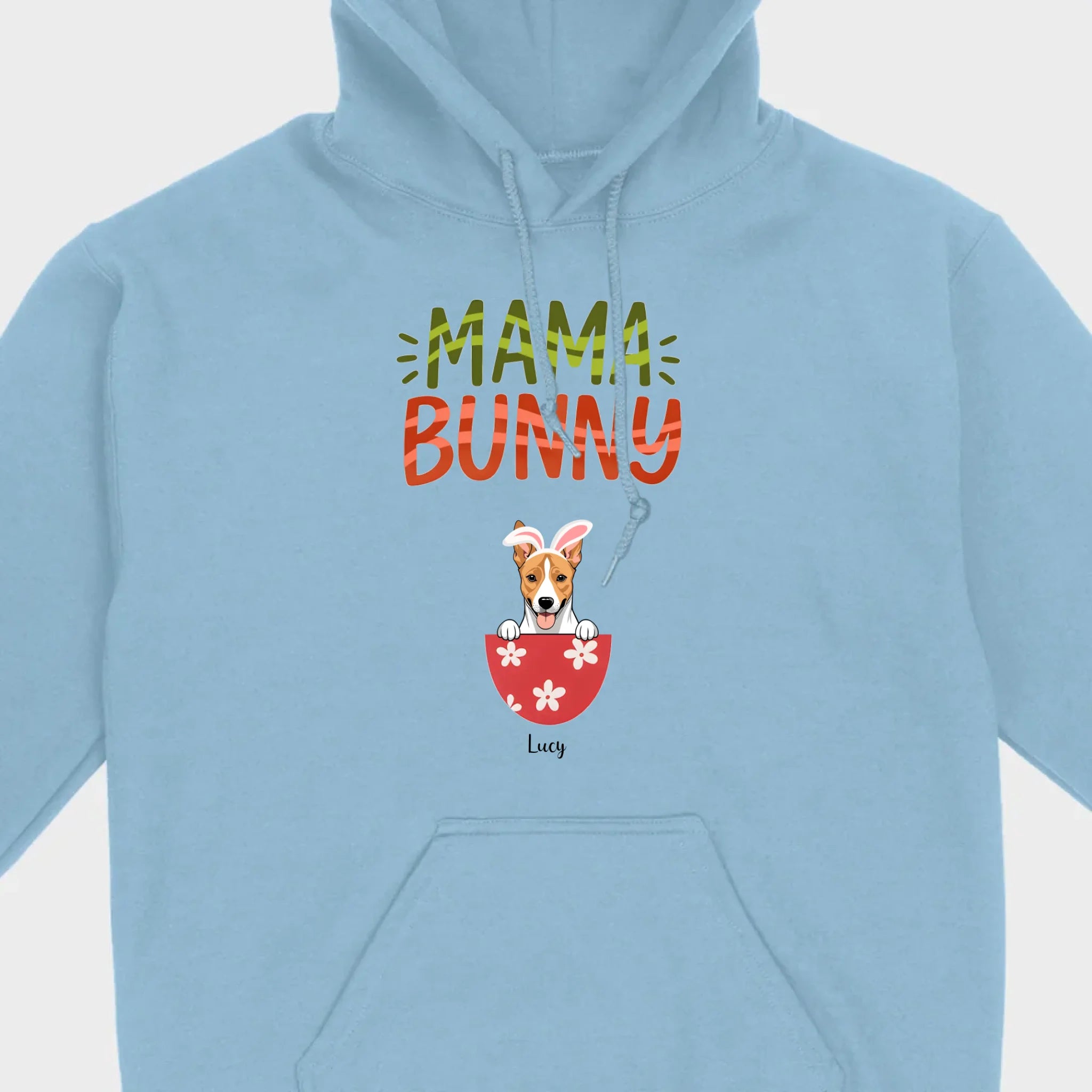 “Mama Bunny” Hoodie with Cute Dog Print – Comfy Pullover for Dog Lovers - 89Prints